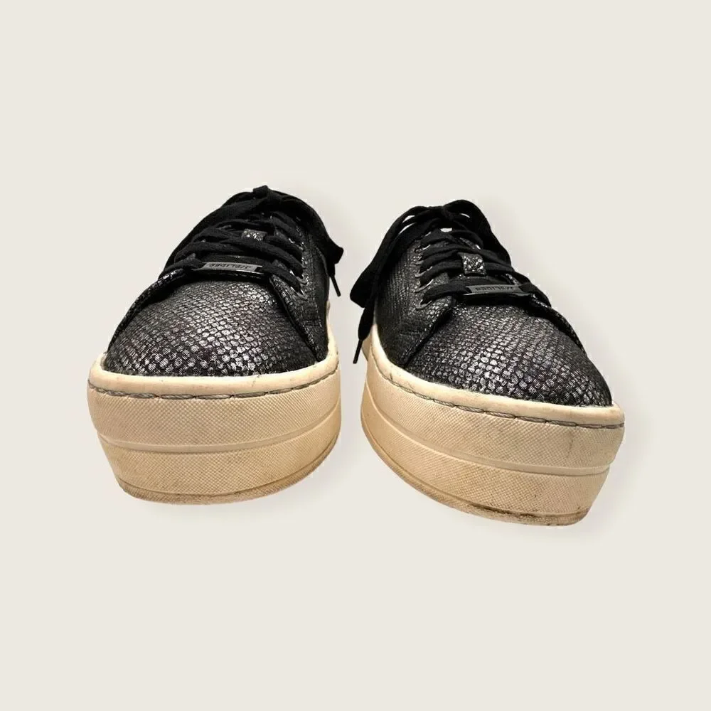 J/ Slides nyc metallic snakeskin platform sneakers women’s size 7.5 black